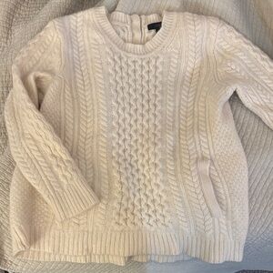 J crew  Cream Cable Knit Sweater